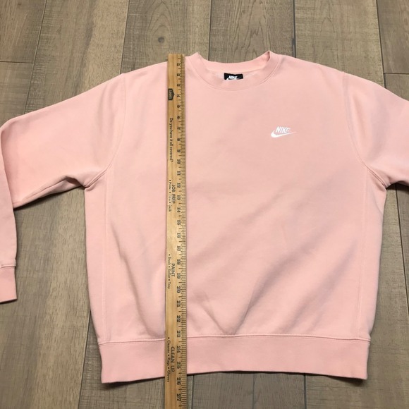 Nike Sweatshirt Mens Size M Orange Crew Neck Sportswear Club Fleece Gym Peach - Picture 9 of 10